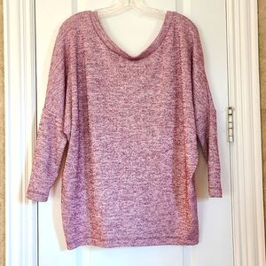 White House Black Market Oversized V Back Dolman Sleeve Sweater Pink